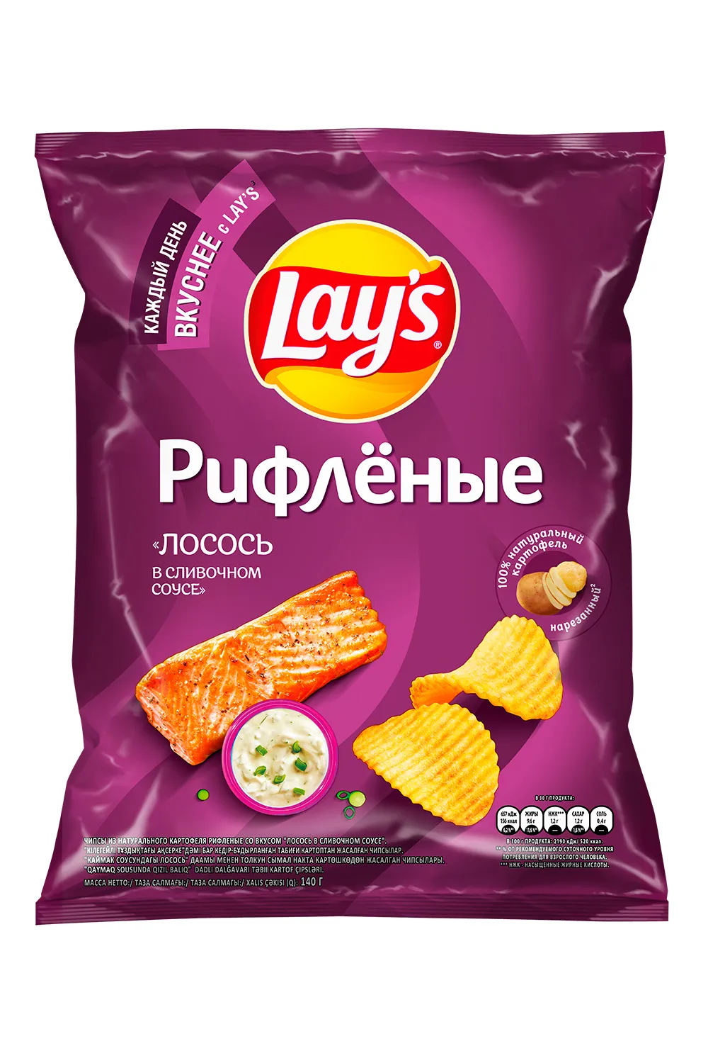 Чипсы Лейс Лосось в сливочном соусе 140 гр