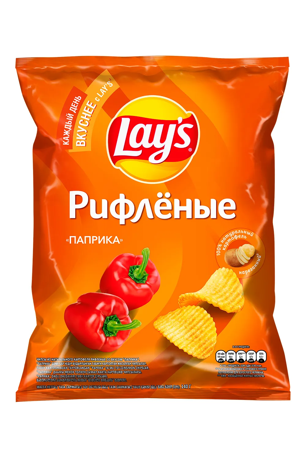 Чипсы Лейс Паприка рифленые 140 гр