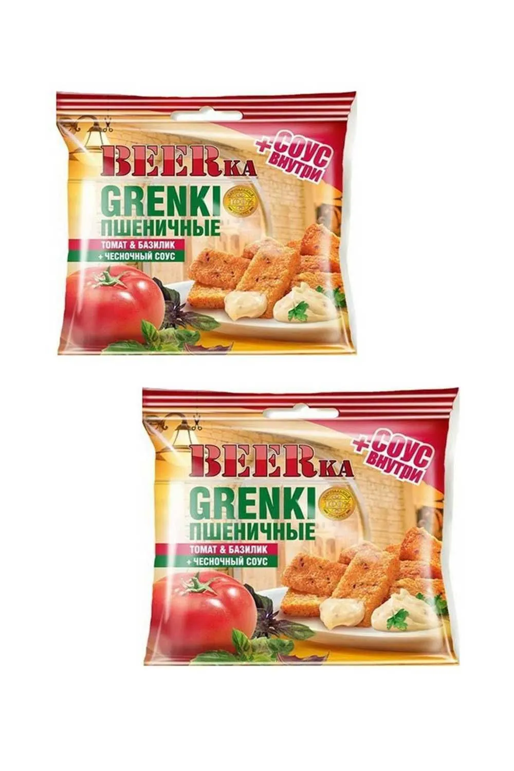 Гренки Бирка в ассортименте с соусом 60 гр