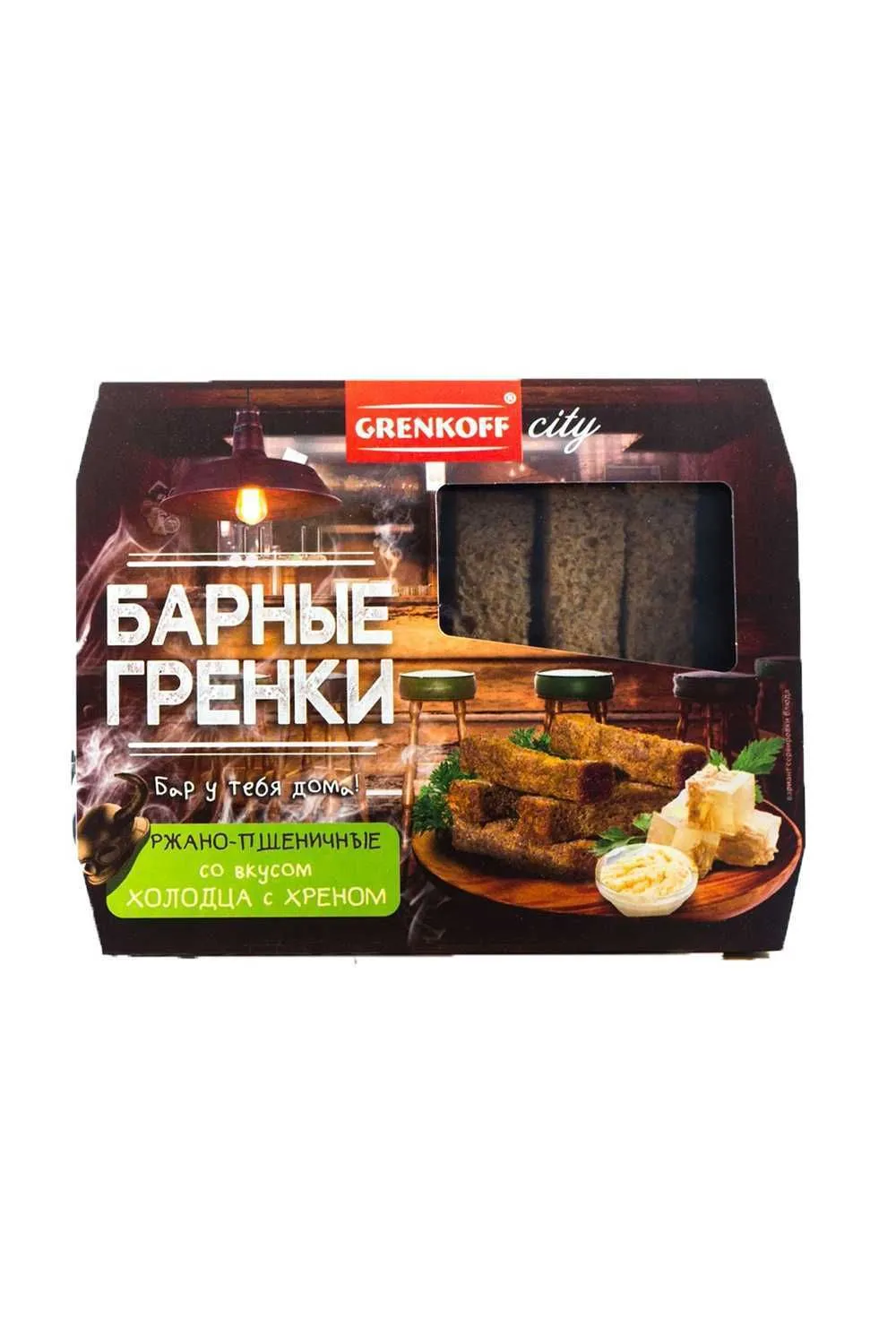 Гренки барные ржано-пшеничные холодец/ хрен 70 гр 