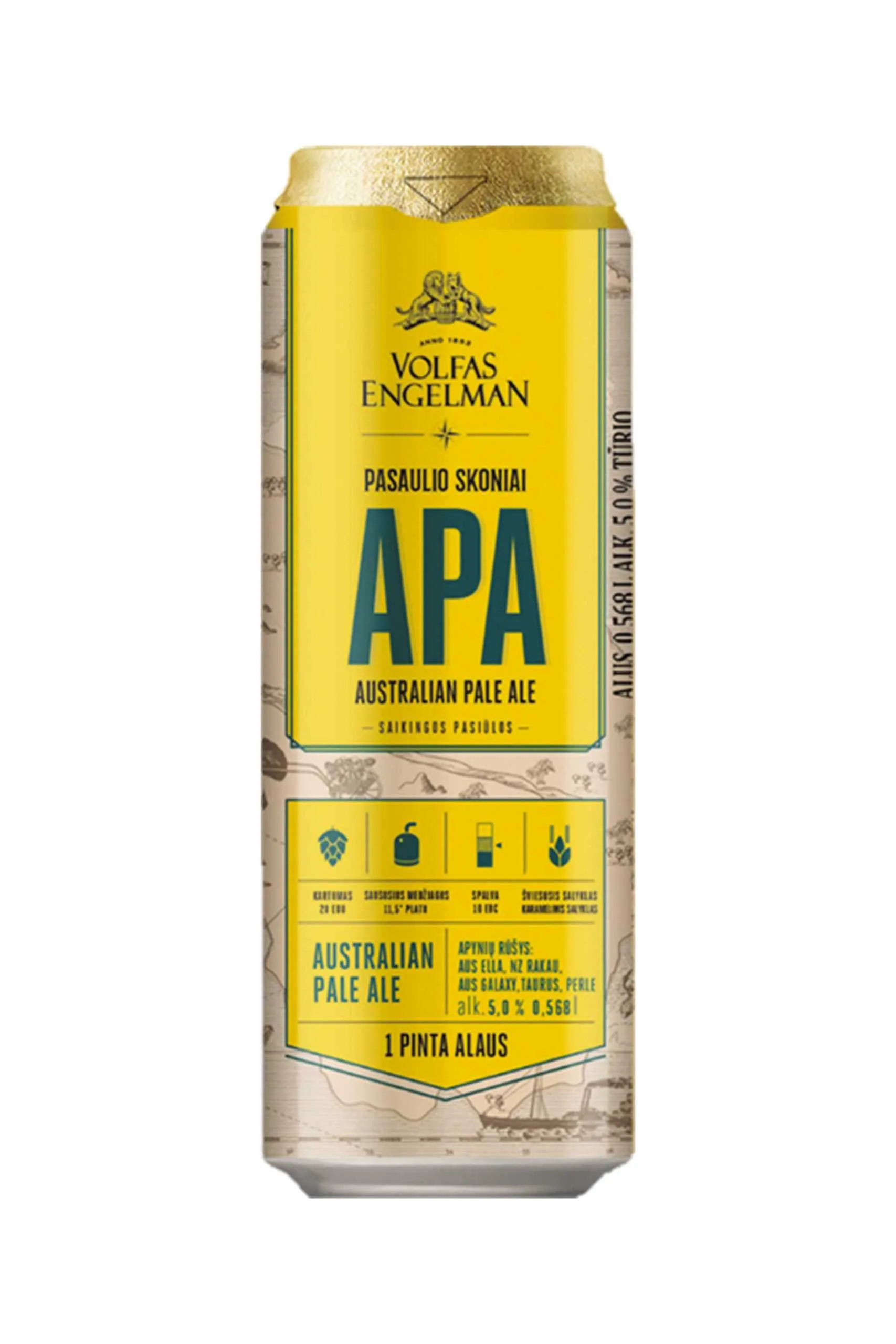 Пиво Вольфас Энгельман АПА 5,0% ж/б 0,568 л (Литва)