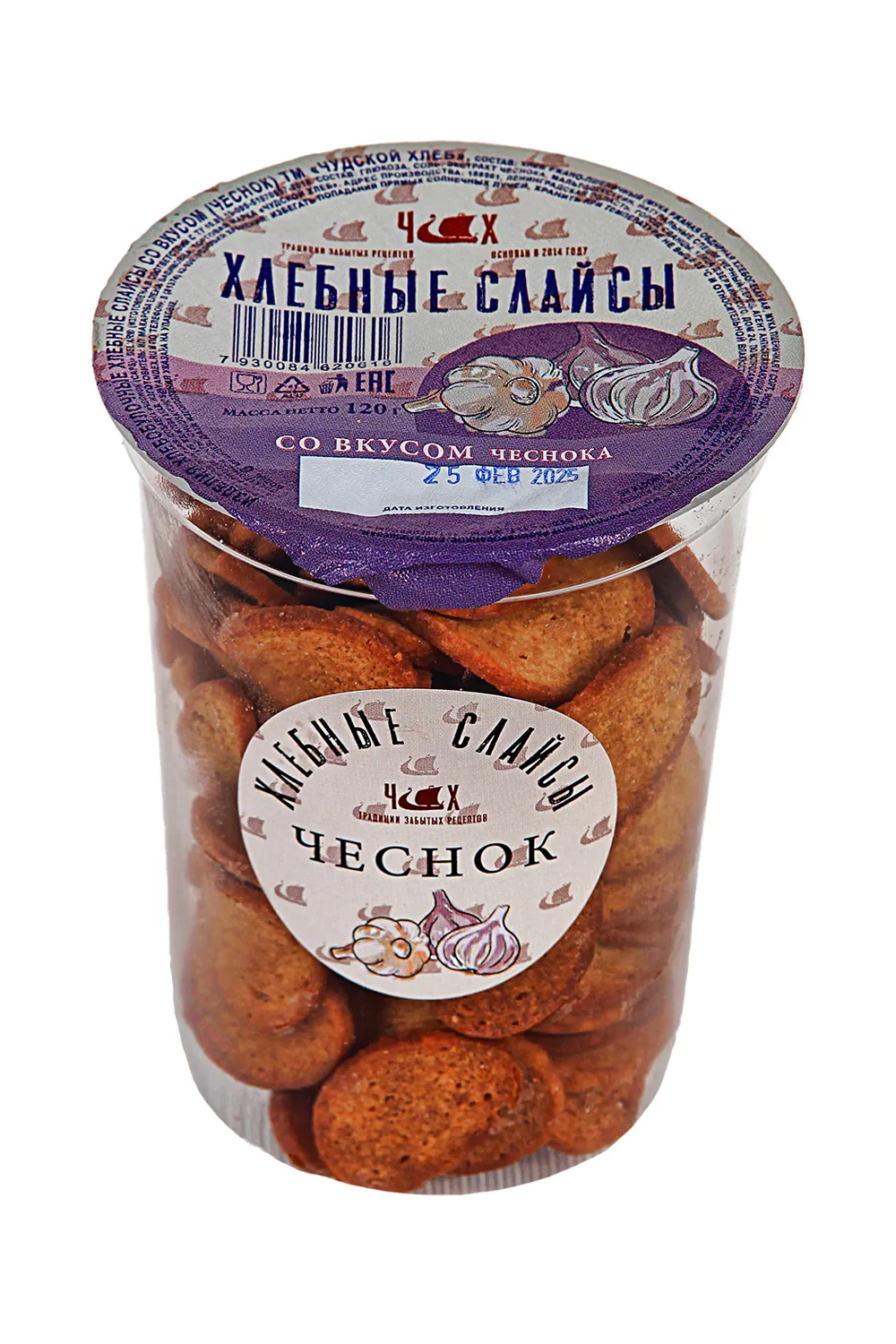 Хлебные слайсы чеснок 120 гр