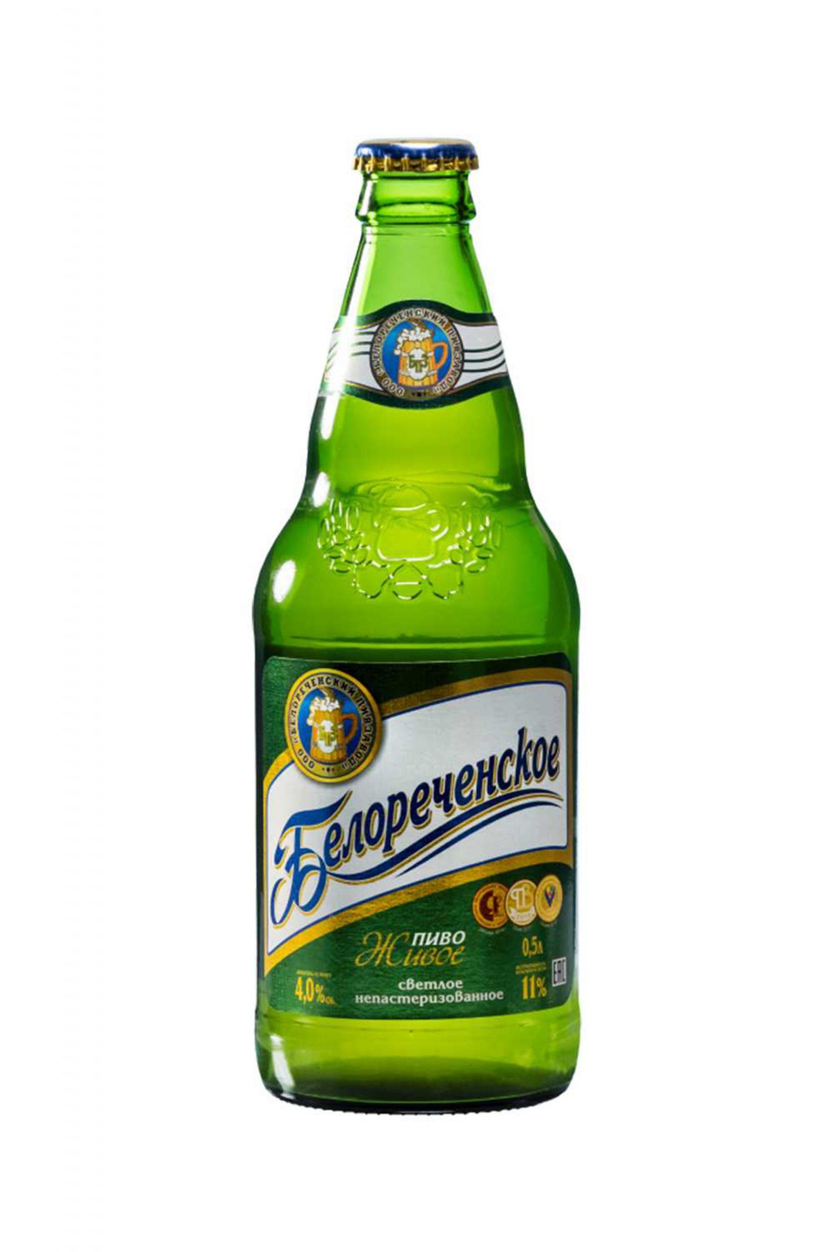 Пиво Белореченское Золотое 3,6% с/т 0,5 л