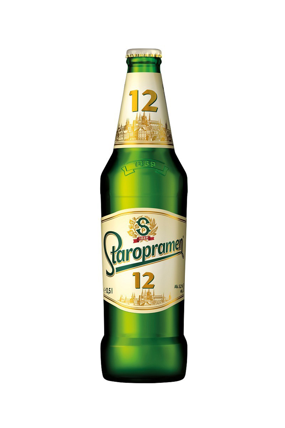 Пиво Старопрамен 12 Экстра 5,2% с/т 0,5 л (Чехия)