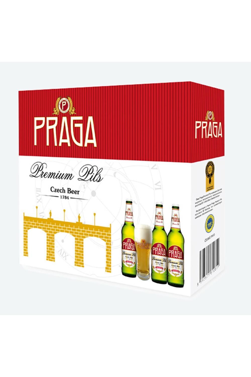Подарочный набор Прага Премиум Пилс 3+бокал (Чехия)