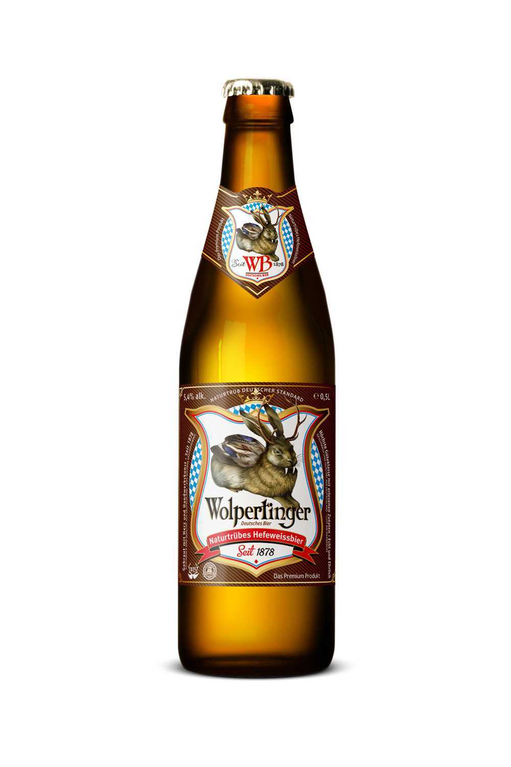 Пиво Волпертингер пшеничное 5,0% с/т 0,5 л (Германия)