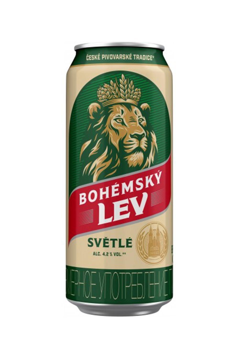Пиво Лидское Богемский лев светлое 4,2% ж/б 0,5 л (Беларусь)