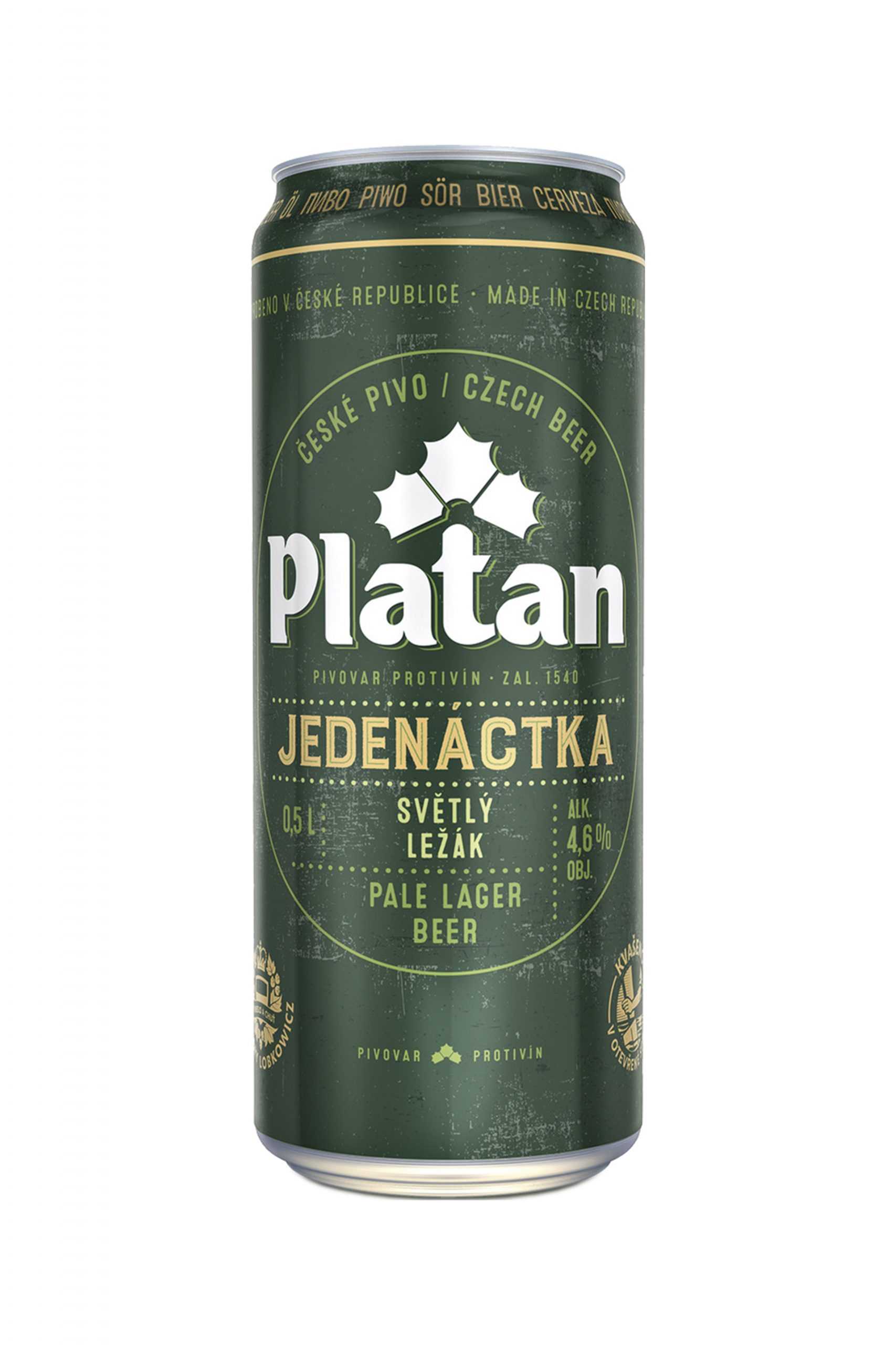 Пиво Платан 11 светлое 4,6% ж/б 0,5 л (Чехия)