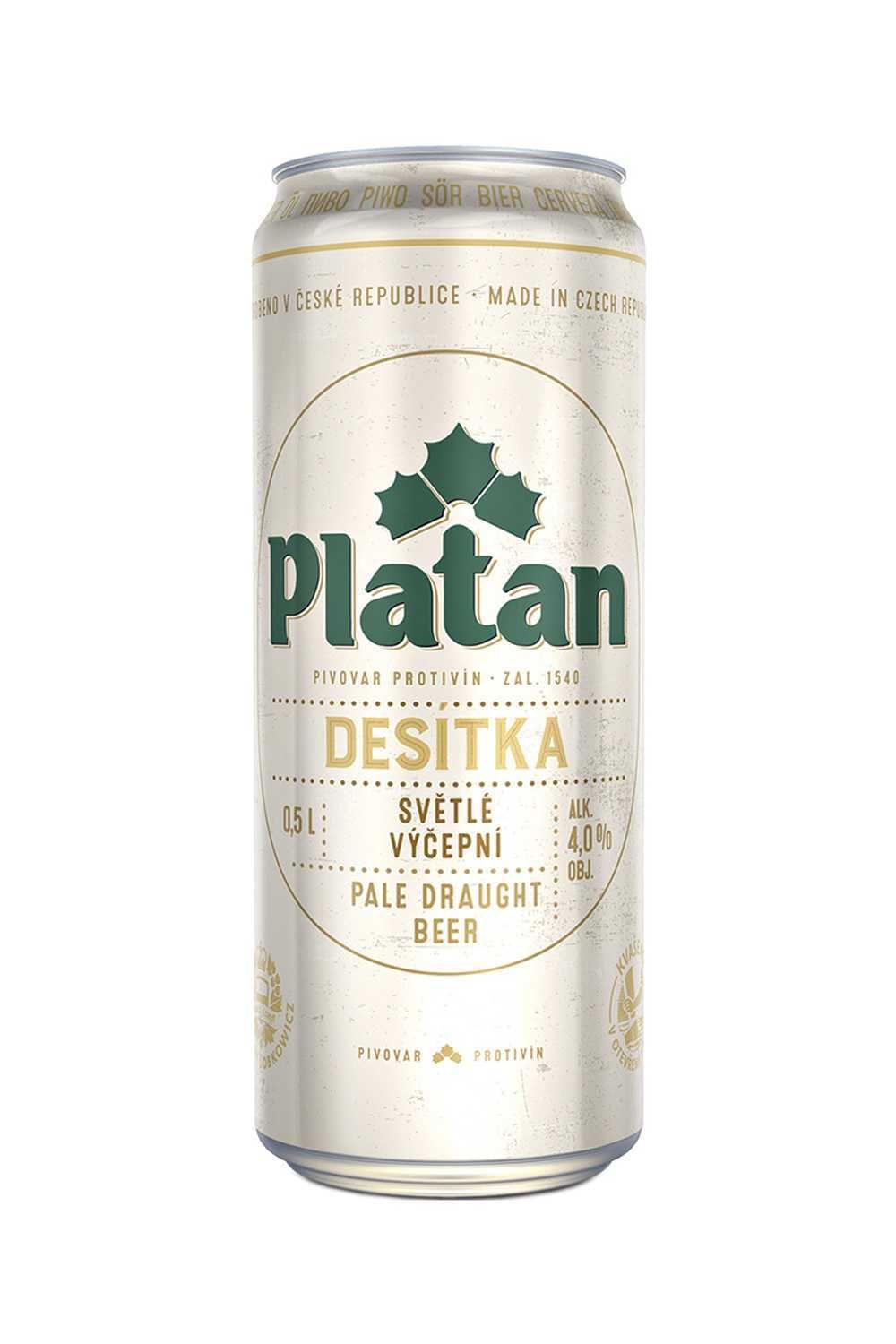 Пиво Платан 10 светлое 4,0% ж/б 0,5 л (Чехия)