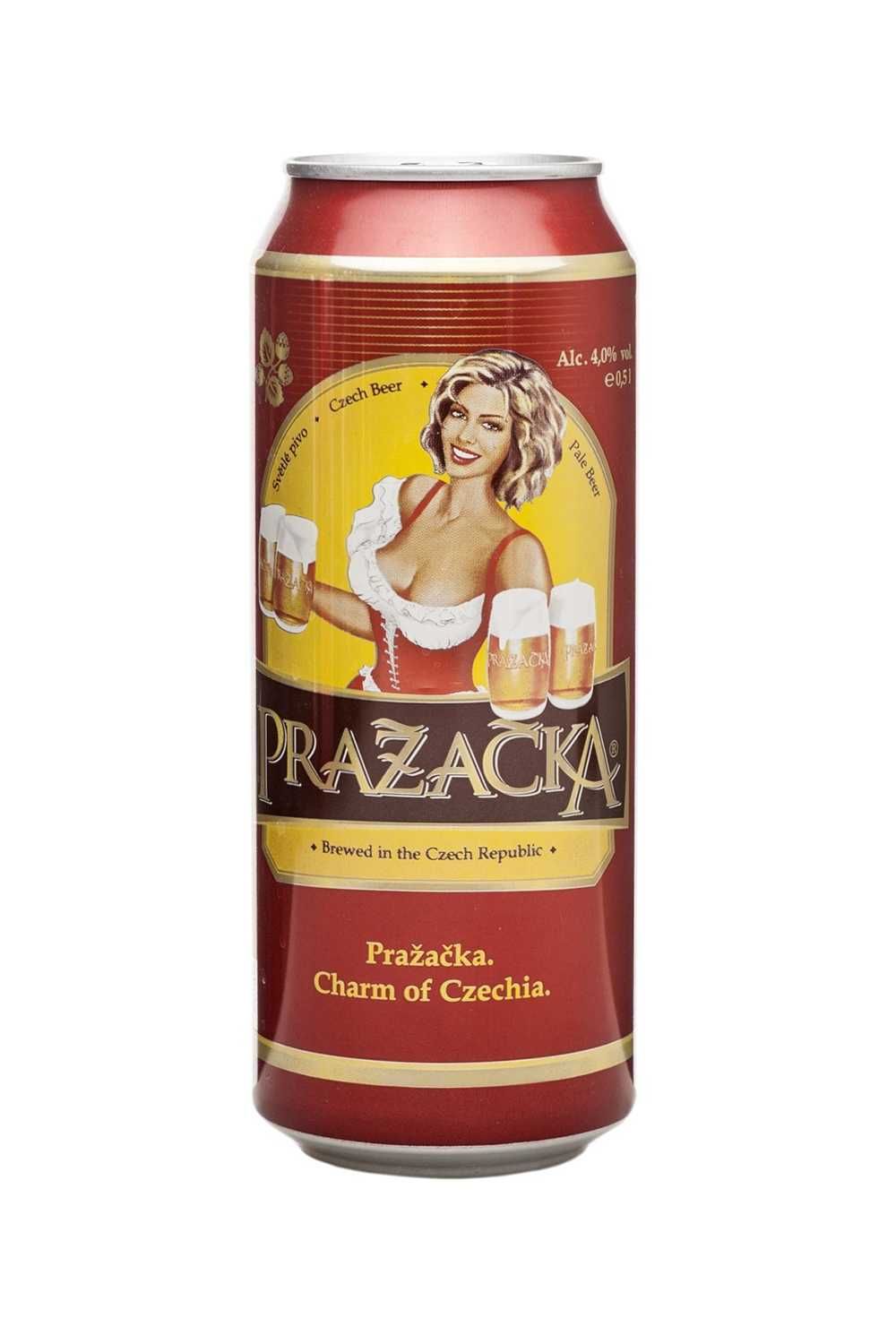 Пиво Пражечка светлое 4,0% ж/б 0,5 л (Чехия)